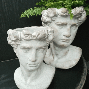 Classical Busts Planters - made from concrete these plant pots are ideal for inside or outside your home in Ireland
