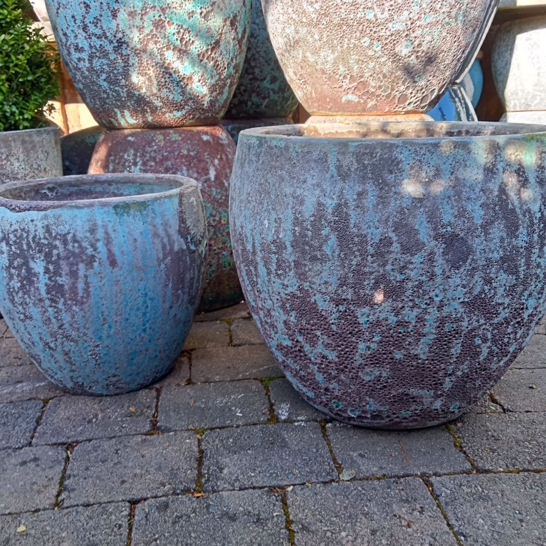 Melbourne Lava Pot Blue Clarenbridge Garden Centre